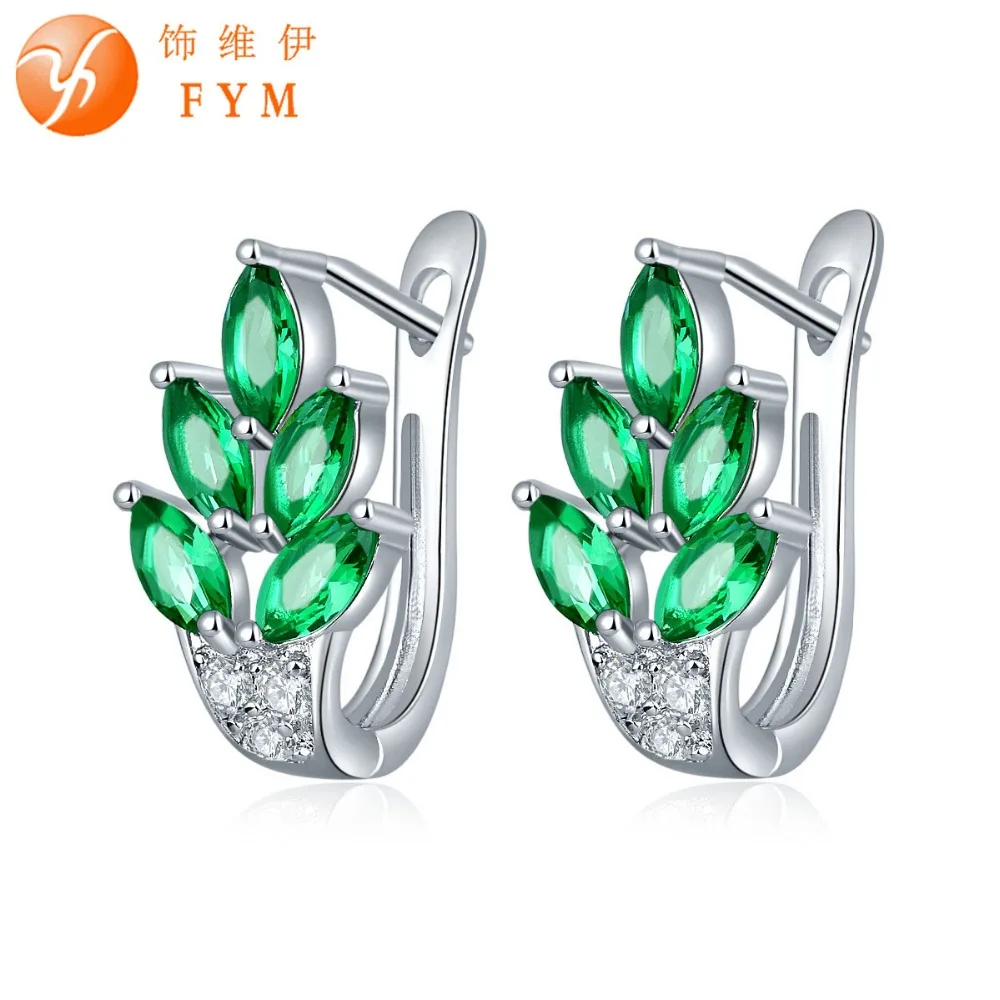 FYM 7 Colors Vintage Leaf Design Hoop Earrings Luxury Green Cubic Zirconia Crystal Sliver Plated Earrings for Girls Jewelry Gift
FYM 7 Colors Vintage Leaf Design Hoop Earrings Luxury Green Cubic Zirconia Crystal Sliver Plated Earrings for Girls Jewelry Gift