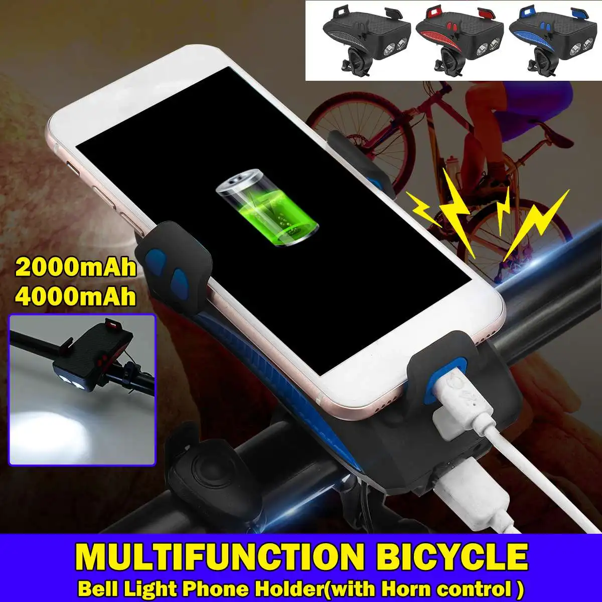 Bicycle Phone Holder Universal Mobile Cell Phone Holder Bike Handlebar Clip Stand GPS Mount Bracket + Light + Horn + Power Bank
Bicycle Phone Holder Universal Mobile Cell Phone Holder Bike Handlebar Clip Stand GPS Mount Bracket + Light + Horn + Power Bank