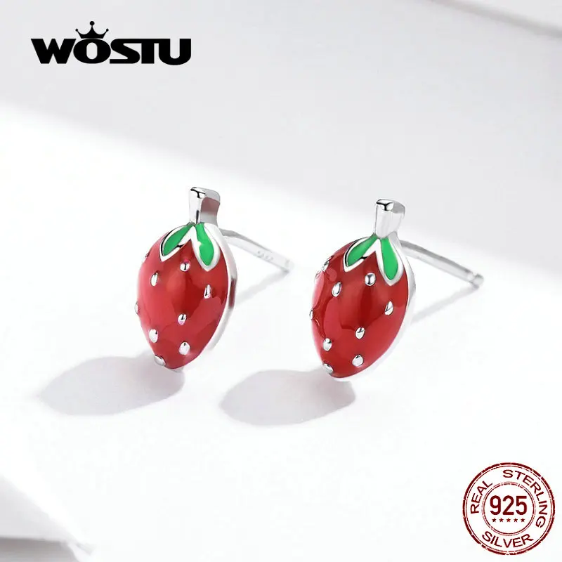 WOSTU Strawberry Red Stud Earrings 100% 925 Sterling Silver Fashion Earrings For Women 2019 Statement Small Earrings FIE626
WOSTU Strawberry Red Stud Earrings 100% 925 Sterling Silver Fashion Earrings For Women 2019 Statement Small Earrings FIE626