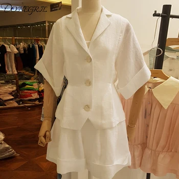 Cotton and linen suit female summer new women's fashion temperament large size elegant casual shorts linen two-piece
Cotton and linen suit female summer new women's fashion temperament large size elegant casual shorts linen two-piece