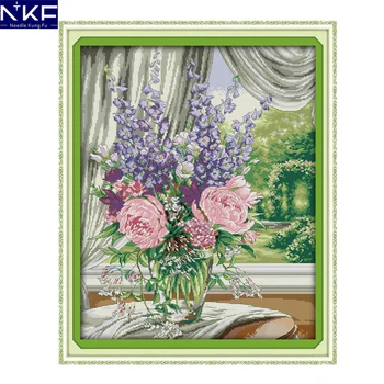 NKF Window vase flower style handcraft needlework embroidery sets Christmas counted cross stitch patterns for home decoration
NKF Window vase flower style handcraft needlework embroidery sets Christmas counted cross stitch patterns for home decoration