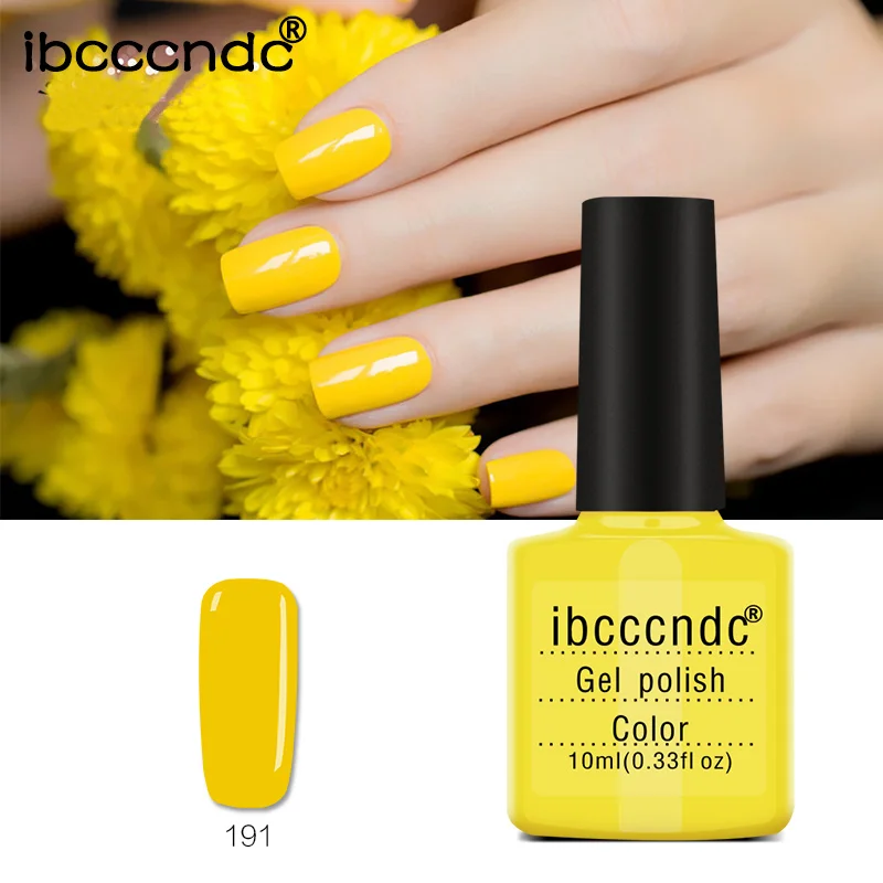 Фото Ibcccndc Yellow Series Nail Gel Polish Soak Off UV LED Varnish Lacquer for Art Manicure Design Shilak Enamel 1pc | Красота и здоровье