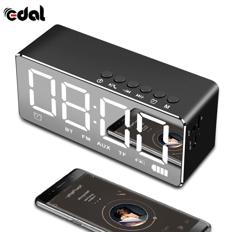 EDAL Portable Bluetooth Speaker Wireless Stereo Music Soundbox Subwoofer with LED Time Display Clock Alarm Loudspeaker TF Card
EDAL Portable Bluetooth Speaker Wireless Stereo Music Soundbox Subwoofer with LED Time Display Clock Alarm Loudspeaker TF Card