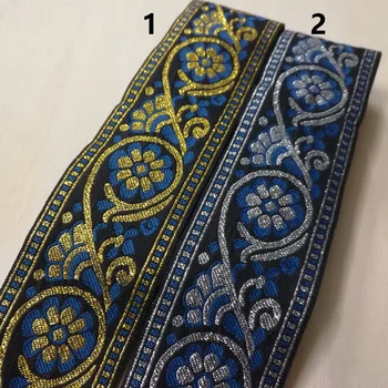 5cm 50mm 2' Golden Silver Blue Filigree Floral Flower Bilateral Ethnic Costume Curtain Laciness National Jacquard Ribbon Webbing
5cm 50mm 2' Golden Silver Blue Filigree Floral Flower Bilateral Ethnic Costume Curtain Laciness National Jacquard Ribbon Webbing