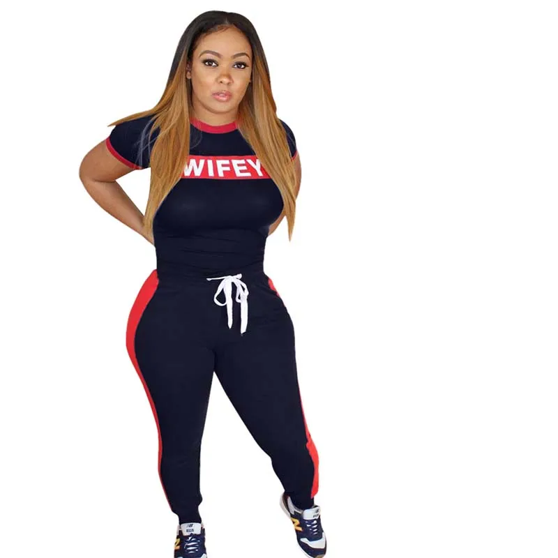 Fashion Casual Two Pieces Set Women Summer Short Sleeve Letter Print Red Stripe O-Neck Long Pants Sweatsuit Plus Size S-XXXL
Fashion Casual Two Pieces Set Women Summer Short Sleeve Letter Print Red Stripe O-Neck Long Pants Sweatsuit Plus Size S-XXXL