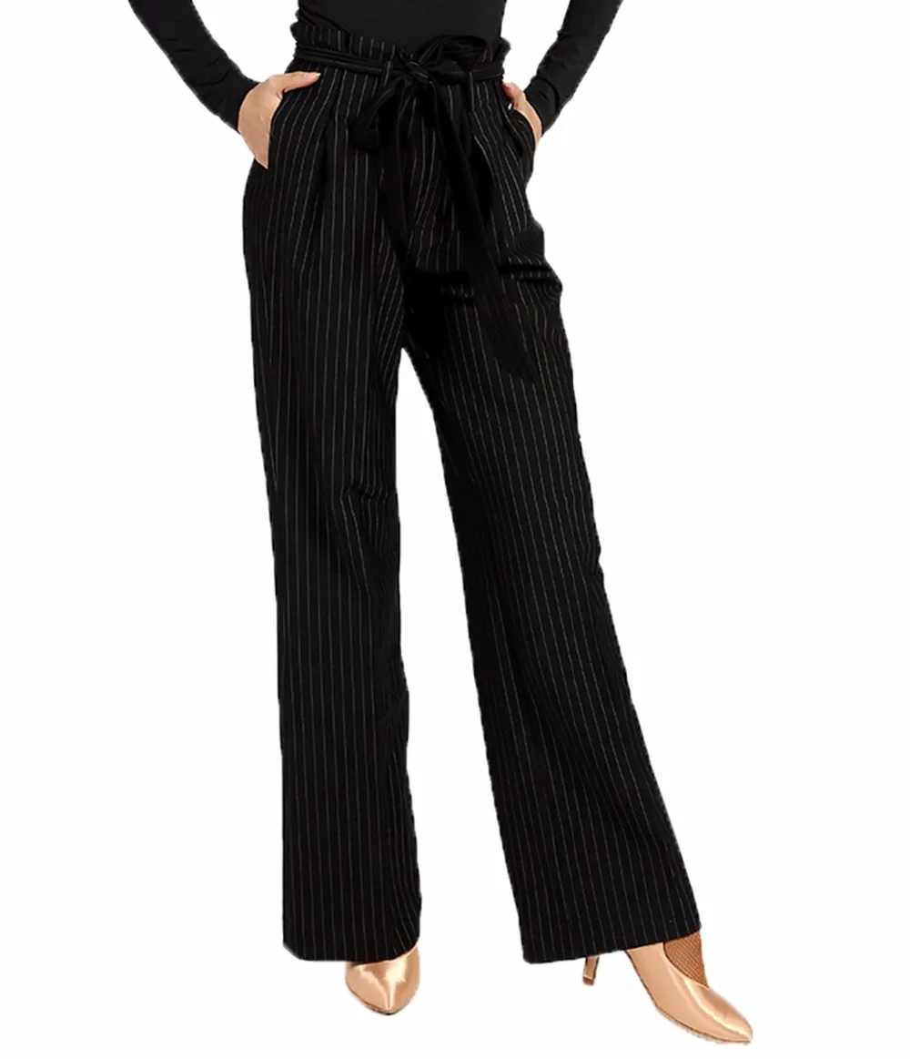 G4002 modern ballroom dance professional vertical style trousers/pants (Waist strap design)
G4002 modern ballroom dance professional vertical style trousers/pants (Waist strap design)