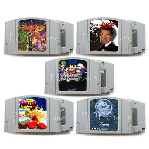 64 bit USA Version Video Game Cartridge Banjo Kazooie Mystical Goldeneye 007 Mortal Kombat Mythologies Sub-Zero Goemon
64 bit USA Version Video Game Cartridge Banjo Kazooie Mystical Goldeneye 007 Mortal Kombat Mythologies Sub-Zero Goemon