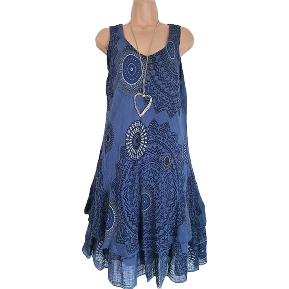 Women Tunic Sleeveless Casual Summer Crew Neck Plus Size Sundress Loose Floral Printed Ladies
Women Tunic Sleeveless Casual Summer Crew Neck Plus Size Sundress Loose Floral Printed Ladies