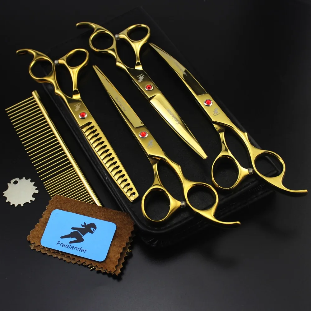 7.0 " 4pcs/set Pet Scissors For Dog Grooming Dogs Shears Hair Cutter Straight &Thinning&Curved Scissors FR-0073
7.0 " 4pcs/set Pet Scissors For Dog Grooming Dogs Shears Hair Cutter Straight &Thinning&Curved Scissors FR-0073