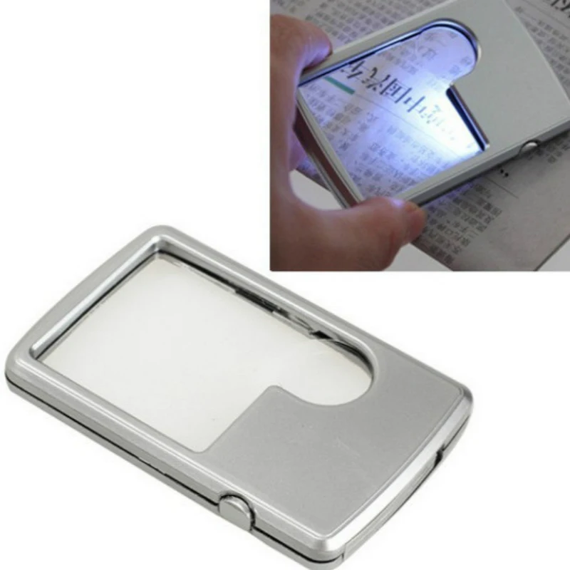88*57*9mm Credit Card Led Magnifier Loupe With Light Leather Case Magnifying Glass Ultra-Thin Portable Square With LED Light
88*57*9mm Credit Card Led Magnifier Loupe With Light Leather Case Magnifying Glass Ultra-Thin Portable Square With LED Light