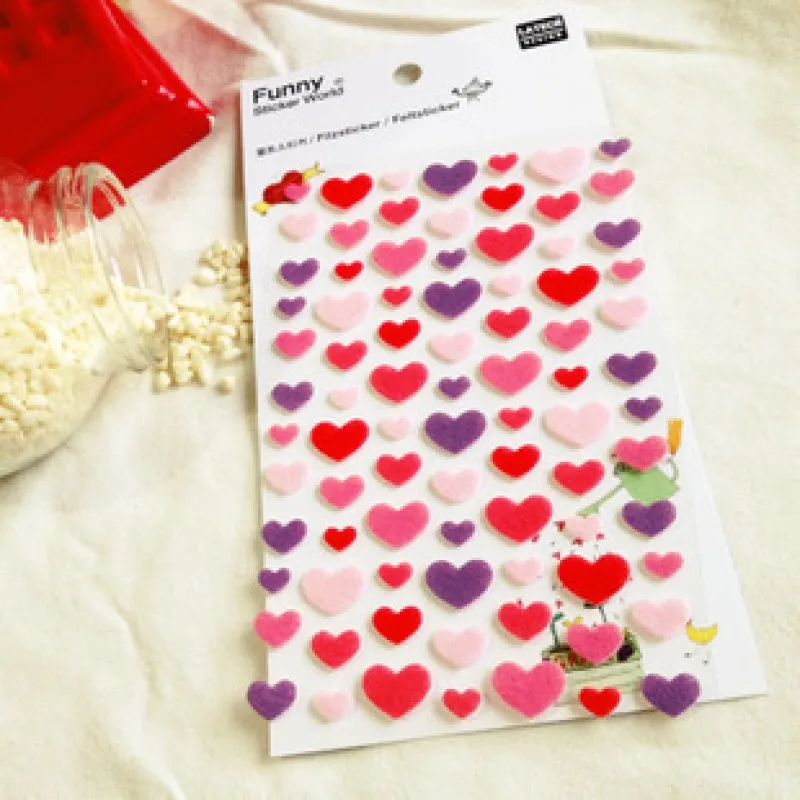 mix size cute pink purple color heart sticker non-woven felt fabric material photo album decoration craft DIY scrapbooking
mix size cute pink purple color heart sticker non-woven felt fabric material photo album decoration craft DIY scrapbooking