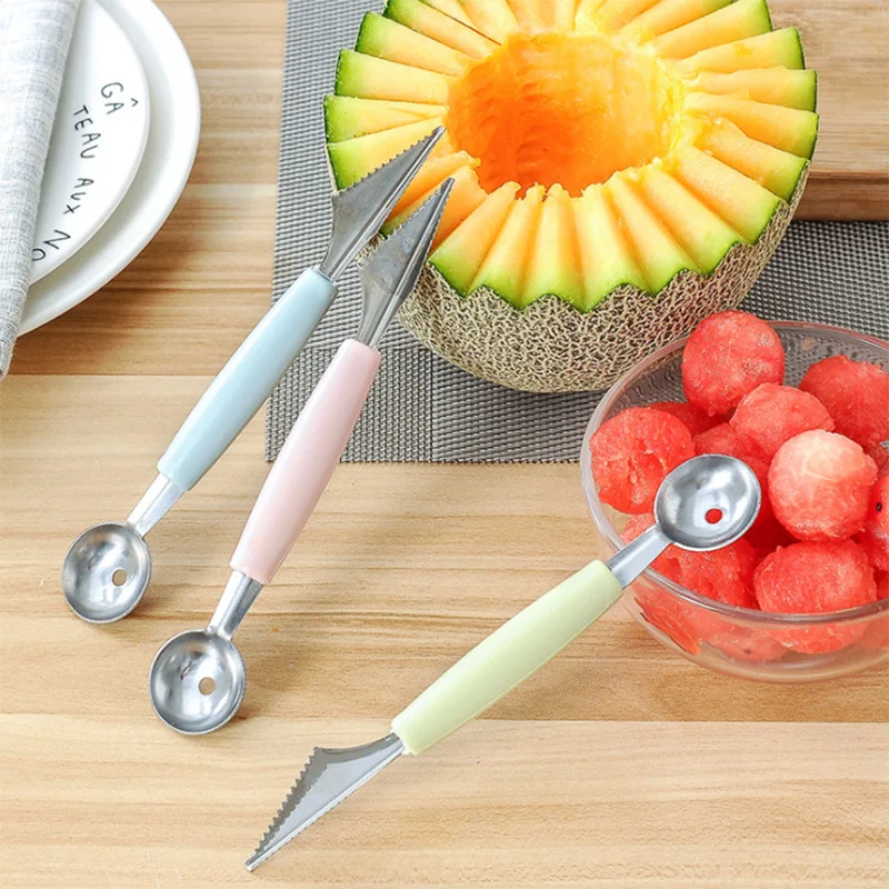2in1 Dual-head Fruit Ball Carving Knife Fruit Scoop Ice Cream Spoon Mashed Potato Spoon Kitchen Fruits Cutter Shape Carving Tool
2in1 Dual-head Fruit Ball Carving Knife Fruit Scoop Ice Cream Spoon Mashed Potato Spoon Kitchen Fruits Cutter Shape Carving Tool