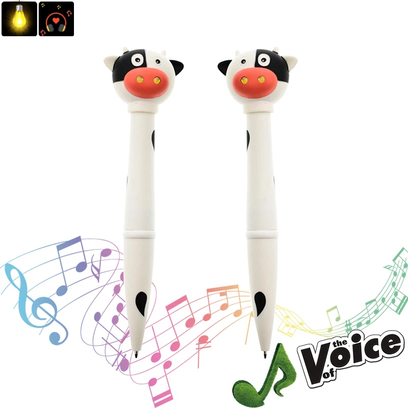 Cute Kawaii Cow Electronic Ballpoint Pens Creative Multifunctional Voice And Light Pen For Kids Stationery Gift Novelty Item
Cute Kawaii Cow Electronic Ballpoint Pens Creative Multifunctional Voice And Light Pen For Kids Stationery Gift Novelty Item