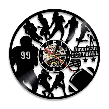 Modern American Football Room Decor Wall Clock Football Players Silouette Rubgy Vinyl Record Wall Clock Gift For Sports Lover
Modern American Football Room Decor Wall Clock Football Players Silouette Rubgy Vinyl Record Wall Clock Gift For Sports Lover