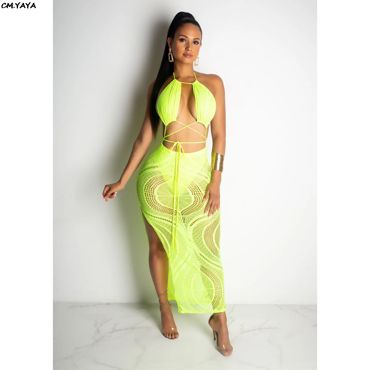 2019 new women summer sexy party club halter neck open back high side split mesh lace see though midi maxi dress GLCY1157
2019 new women summer sexy party club halter neck open back high side split mesh lace see though midi maxi dress GLCY1157