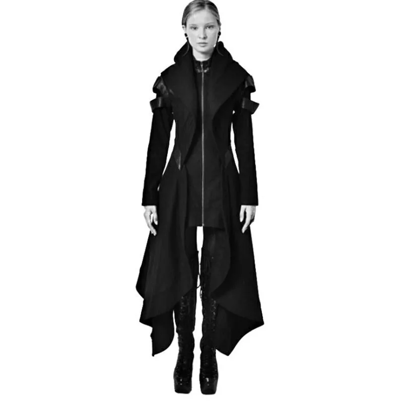 Women medieval vintage hooded long trench coat cloak irregular woman leather patchwork zipper gothic overcoat cosplay costume
Women medieval vintage hooded long trench coat cloak irregular woman leather patchwork zipper gothic overcoat cosplay costume