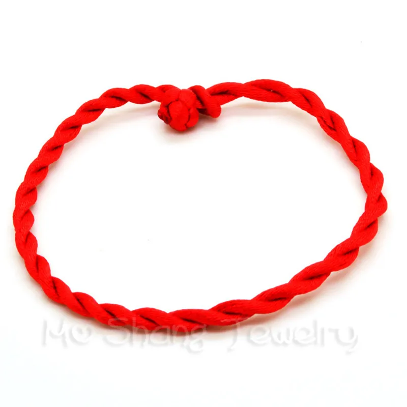 Модная красная веревочная цепь из персикового дерева браслет с нитью веревка