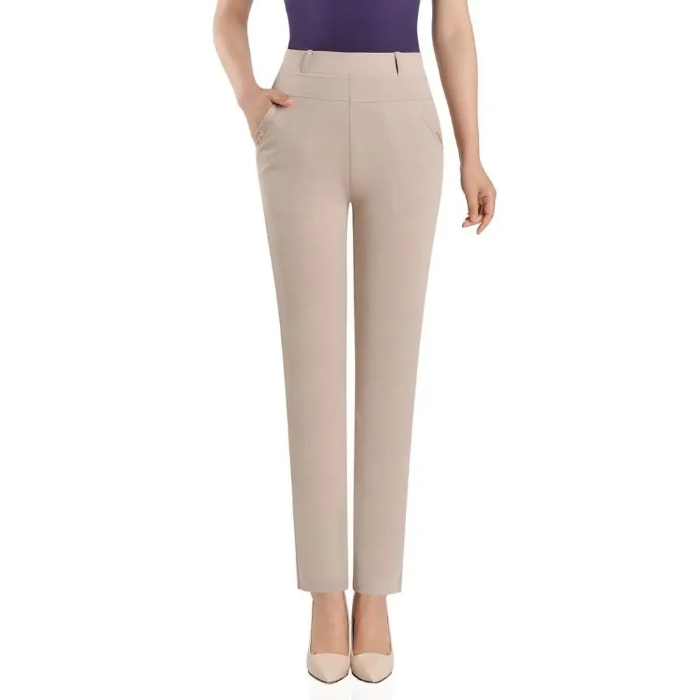 High Waist Casual Pants Women 2019 New Summer Autumn Elasticity Straight Pants Slim Trousers Female Khaki Black Plus Size XL-5XL
High Waist Casual Pants Women 2019 New Summer Autumn Elasticity Straight Pants Slim Trousers Female Khaki Black Plus Size XL-5XL