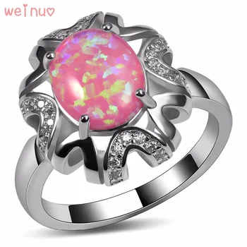 Weinuo Pink Fire Opal White Crystal Ring 925 Sterling Silver Top Quality Fancy Jewelry Wedding Ring Size 5 6 7 8 9 10 A334
Weinuo Pink Fire Opal White Crystal Ring 925 Sterling Silver Top Quality Fancy Jewelry Wedding Ring Size 5 6 7 8 9 10 A334