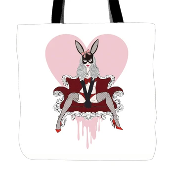 Rabbit Girl Printing Tote Bag For Shopping Travel School Used White Canvas Hand Bags With Double Sided Printing
Rabbit Girl Printing Tote Bag For Shopping Travel School Used White Canvas Hand Bags With Double Sided Printing