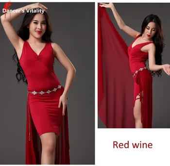 New Professional belly dance clothes modal deep V neck belly dance dress and hip scarf 2pcs for women latin dance dress
New Professional belly dance clothes modal deep V neck belly dance dress and hip scarf 2pcs for women latin dance dress