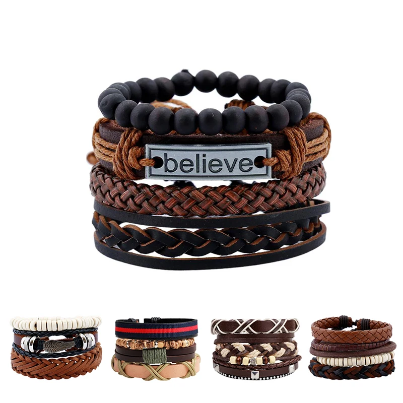 4 Pcs Vintage Multilayer Pu Leather Bracelets For Male Cuff Bracelet Beads Braclet Skull Braslet Men Pulseras Hombre Sale
4 Pcs Vintage Multilayer Pu Leather Bracelets For Male Cuff Bracelet Beads Braclet Skull Braslet Men Pulseras Hombre Sale