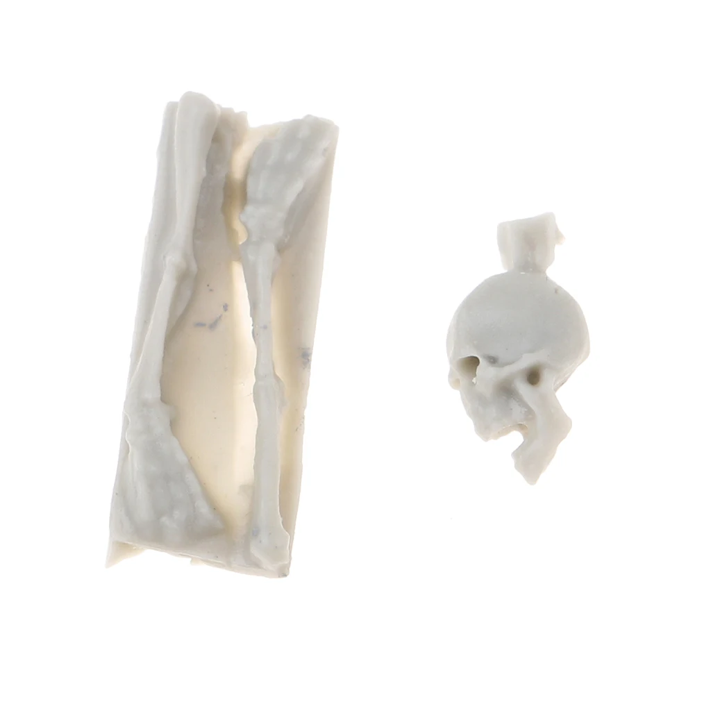 4Pcs 1:35 Scale Unpainted Unassemble Resin Skull Skeleton Model for Sand Table Armor Landcsape Diorama Building Toys