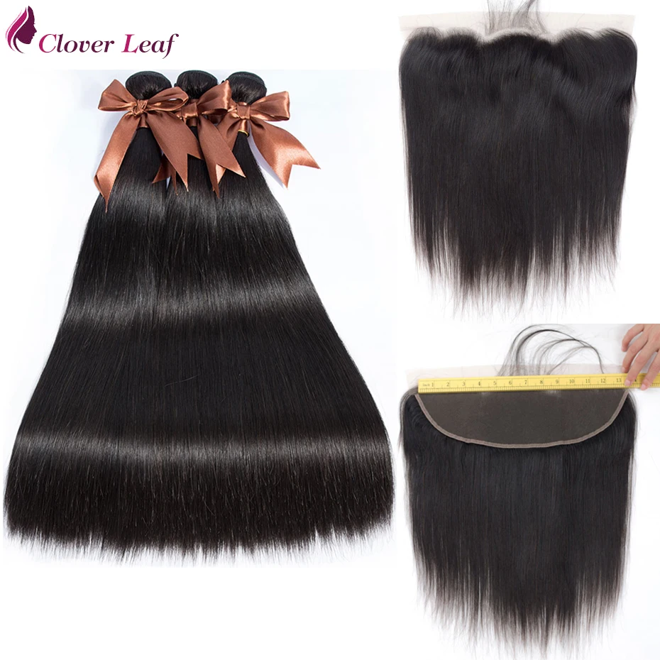 Clover Leaf Malaysian 3 Bundles Human Hair With Lace Frontal Non Remy Hair Weave With Lace Frontal Closure 13*4 Straight Hair
Clover Leaf Malaysian 3 Bundles Human Hair With Lace Frontal Non Remy Hair Weave With Lace Frontal Closure 13*4 Straight Hair