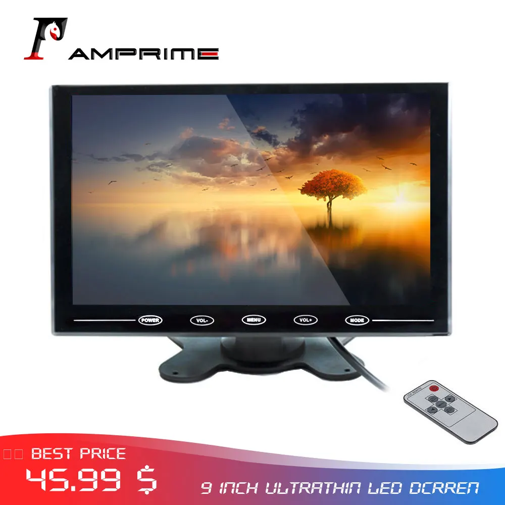 AMPrime 9" Ultrathin HD Color TFT 2 Video Input Car Monitor Display Screen For PC CCTV with AV/HDMI/VGA Video Input Touch Button
AMPrime 9" Ultrathin HD Color TFT 2 Video Input Car Monitor Display Screen For PC CCTV with AV/HDMI/VGA Video Input Touch Button