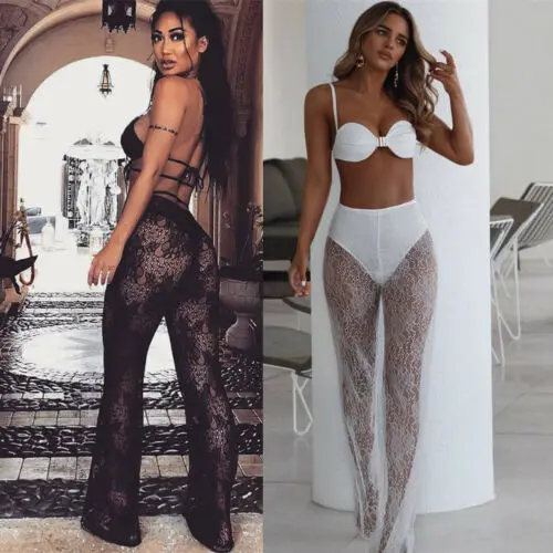Sexy Women Floral Crochet Sheer Mesh Flare Pants Ladies Summer High Waist Wide Leg Semi See-through Long Pants Bodycon Trousers
Sexy Women Floral Crochet Sheer Mesh Flare Pants Ladies Summer High Waist Wide Leg Semi See-through Long Pants Bodycon Trousers
