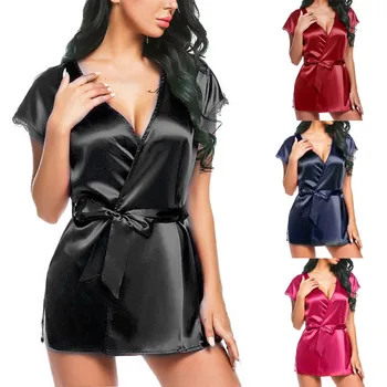 Sexy Ladies Silk Lace Soft Loose Night Dress Women Steamless Floral Kimono Robe Satin Silk Night Dress Gown Sleepwear Nightwear
Sexy Ladies Silk Lace Soft Loose Night Dress Women Steamless Floral Kimono Robe Satin Silk Night Dress Gown Sleepwear Nightwear