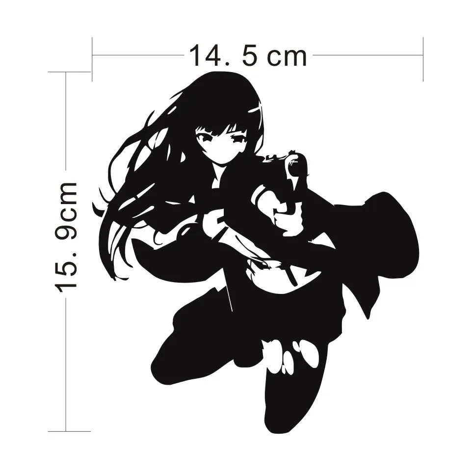 Cunymagos Manga Anime Fashion Car Sticker Motorcycle Car-Styling Decal Sticker for Car Body Window Wall BlackSilver 14.515 (4)