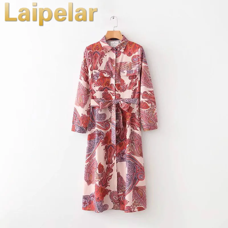 Laipelar European floral print dress Lapel single-breasted long-sleeved loose printed dress Autumn Laipelar Chiffon vestidos
Laipelar European floral print dress Lapel single-breasted long-sleeved loose printed dress Autumn Laipelar Chiffon vestidos