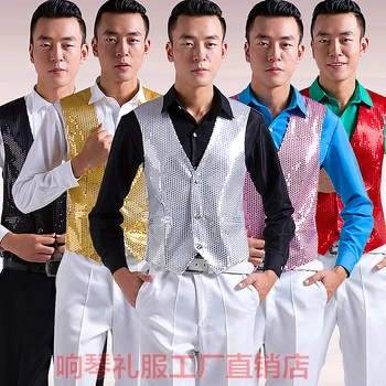 Stage Singer Vest !2017 Chorus song and dance performances show men shiny piece blue black white red vest rose pink yellow vest
Stage Singer Vest !2017 Chorus song and dance performances show men shiny piece blue black white red vest rose pink yellow vest