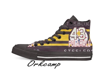 Pittsburgh Football Player Polamalu High Top Canvas Shoes Custom Walking shoes 
Pittsburgh Football Player Polamalu High Top Canvas Shoes Custom Walking shoes