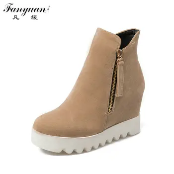 Women's British Style Shoes 2017 Winter Platform Short Plush Side Zip Rubber Boots Height Increasing Girls' Ankle Riding boots
Women's British Style Shoes 2017 Winter Platform Short Plush Side Zip Rubber Boots Height Increasing Girls' Ankle Riding boots