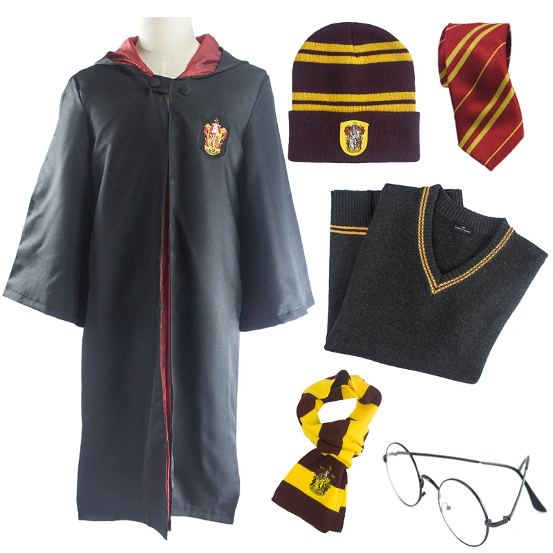 7 Pcs Cosplay Anime Costume Potter Robe Cloak with Sweater Tie Scarf Glasses Ravenclaw Gryffindor Hufflepuff Slytherin Adult Set
7 Pcs Cosplay Anime Costume Potter Robe Cloak with Sweater Tie Scarf Glasses Ravenclaw Gryffindor Hufflepuff Slytherin Adult Set