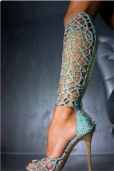 Fashion Summer Laser Open Toe Sandals Knee High Boots Sexy Ladies Hollow Out High Heels Party Shoes Women Botines Mujer 2018
Fashion Summer Laser Open Toe Sandals Knee High Boots Sexy Ladies Hollow Out High Heels Party Shoes Women Botines Mujer 2018