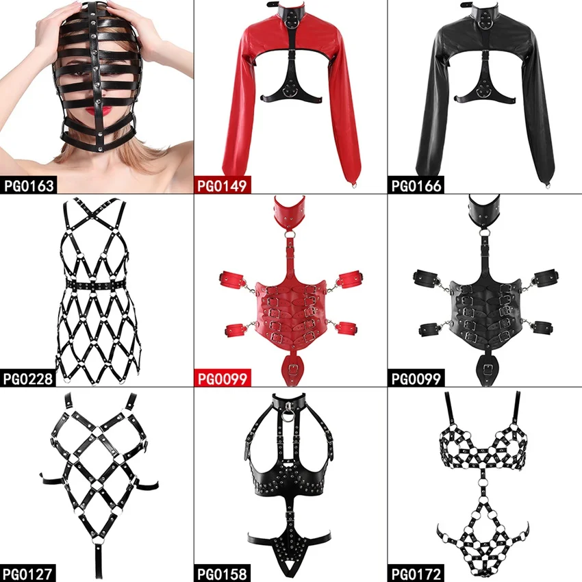 

Leather Body Harness Bra Women Sexy Bondage Lingerie Set Punk Gothic Strappy Tops Cage Harnesses Adjust Size Festival Rave