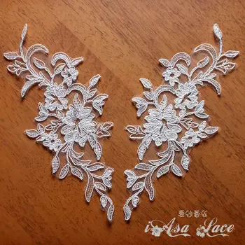 Handmade Off white Cloth Patch Embroidery Apliques, Corded tecidos de rendas francesas Sewing Wedding lace apliques
Handmade Off white Cloth Patch Embroidery Apliques, Corded tecidos de rendas francesas Sewing Wedding lace apliques