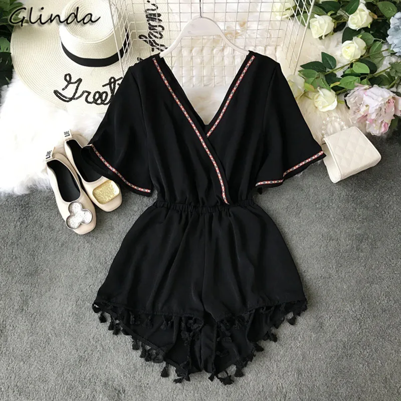 summer sexy beach short Jumpsuit women wide leg bandage Playsuit female fashion casual chiffon Elegant party Playsuit Boho Black
summer sexy beach short Jumpsuit women wide leg bandage Playsuit female fashion casual chiffon Elegant party Playsuit Boho Black