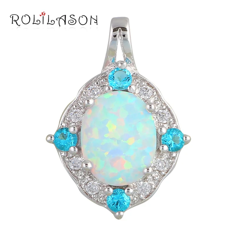 ROLILASON Glittering Blue Zircon Fashion Jewelry White Fire Opal Silver Stamped Necklaces Pendants for Women OP608
ROLILASON Glittering Blue Zircon Fashion Jewelry White Fire Opal Silver Stamped Necklaces Pendants for Women OP608