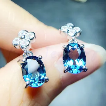 Natural real blue topaz drop earring Free shipping 925 sterling silver Fine jewelry 1.6ct*2pcs gemstone #M18070617
Natural real blue topaz drop earring Free shipping 925 sterling silver Fine jewelry 1.6ct*2pcs gemstone #M18070617