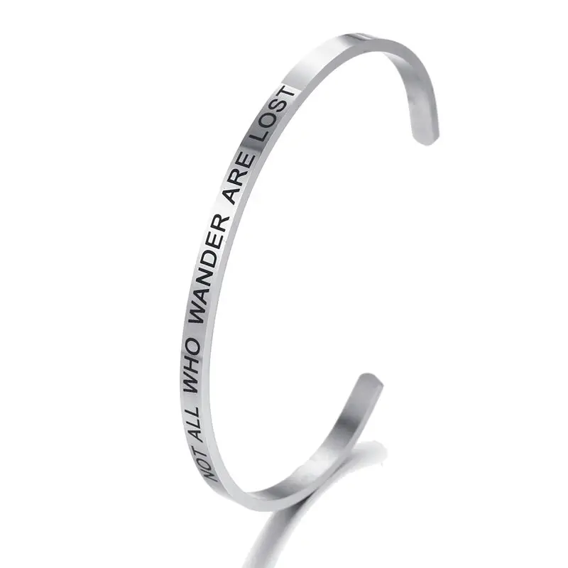 NOT ALL WHO WANDER ARE LOST 4MM Mantra Bracelets Bangles Stainless Steel Bangles Positive Inspirational Quotes Bracelets
NOT ALL WHO WANDER ARE LOST 4MM Mantra Bracelets Bangles Stainless Steel Bangles Positive Inspirational Quotes Bracelets