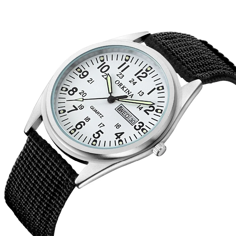 Люксовые брендовые военные часы мужские кварцевые аналоговые кожаные холщовые