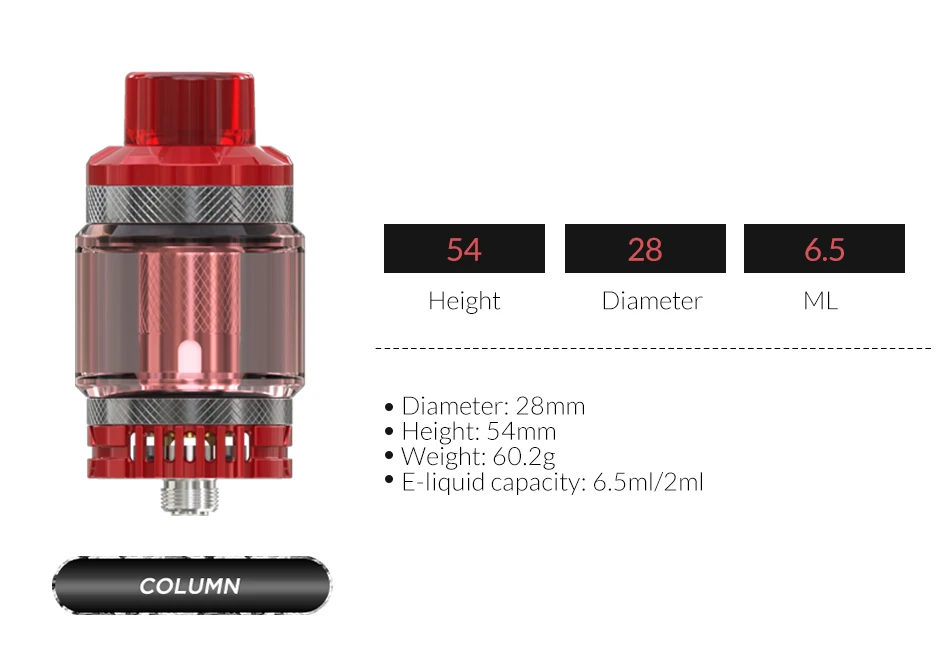 Original Wismec REULEAUX TINKER 300W with COLUMN tank 2ml/6.5ml powered by triple 18650 batteries Electronic cigarette vape kit