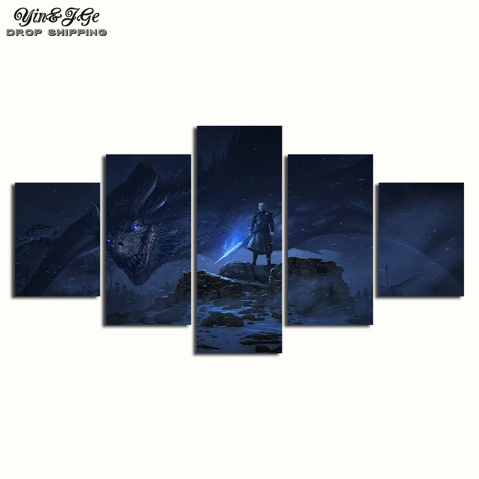 5-Piece-Dragon-Night-King-Game-of-Thrones-Movie-Poster-A-Song-of-Ice-and-Fire (2)