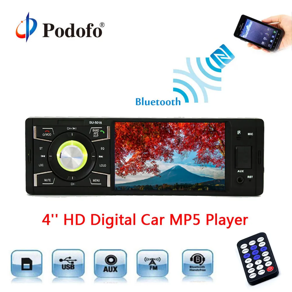 Podofo Autoradio 1din 4" Digital Screen MP5 Car Radio Player Stereo Car Multimedia Player Bluetooth FM Auto Electronics In-Dash
Podofo Autoradio 1din 4" Digital Screen MP5 Car Radio Player Stereo Car Multimedia Player Bluetooth FM Auto Electronics In-Dash