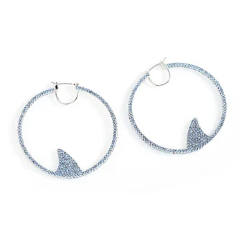 European and American fashion circle blue gem shark earrings small fish earrings
European and American fashion circle blue gem shark earrings small fish earrings