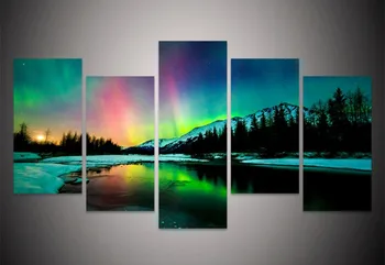 5Piece Wall Painting Prints Poster Colorful Aurora Borealis Canvas Painting Quadro Decor Abstract Painting Canvas Print Pictures
5Piece Wall Painting Prints Poster Colorful Aurora Borealis Canvas Painting Quadro Decor Abstract Painting Canvas Print Pictures